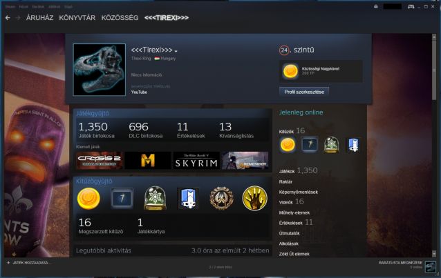 Steam játékaim.